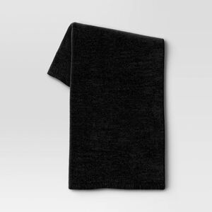 Threshold Shiny Chenille Throw Blanket Black 50x60 Sensory Soft NEW READ